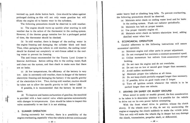 Toyota Land Cruiser 1960 Owner's Manual